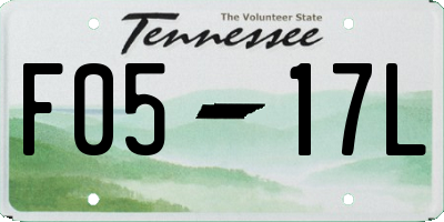 TN license plate F0517L