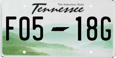 TN license plate F0518G