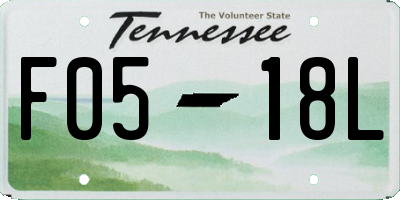 TN license plate F0518L