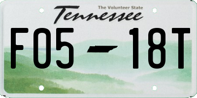 TN license plate F0518T