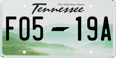 TN license plate F0519A