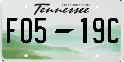 TN license plate F0519C