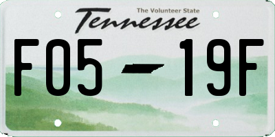 TN license plate F0519F