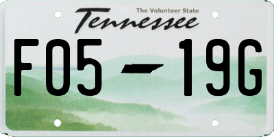 TN license plate F0519G