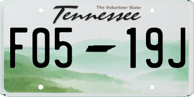 TN license plate F0519J