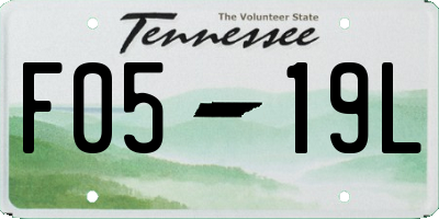 TN license plate F0519L