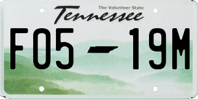 TN license plate F0519M