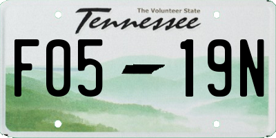 TN license plate F0519N