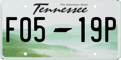 TN license plate F0519P