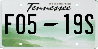 TN license plate F0519S