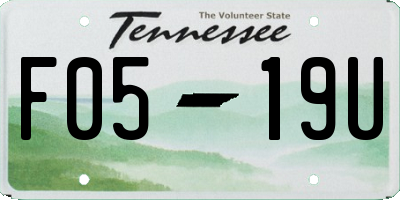 TN license plate F0519U