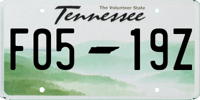 TN license plate F0519Z
