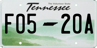 TN license plate F0520A