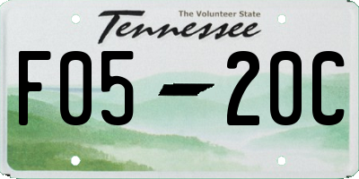 TN license plate F0520C