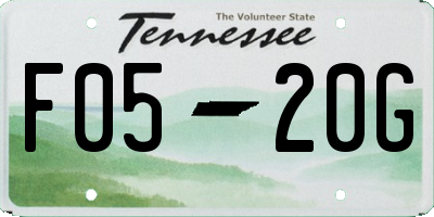 TN license plate F0520G