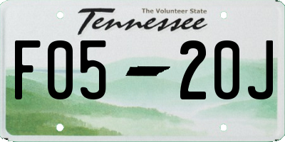TN license plate F0520J