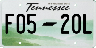 TN license plate F0520L