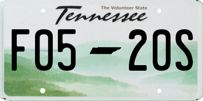 TN license plate F0520S