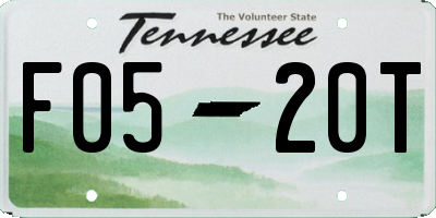 TN license plate F0520T
