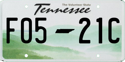 TN license plate F0521C
