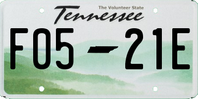 TN license plate F0521E