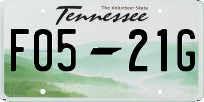 TN license plate F0521G