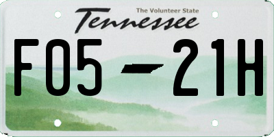 TN license plate F0521H