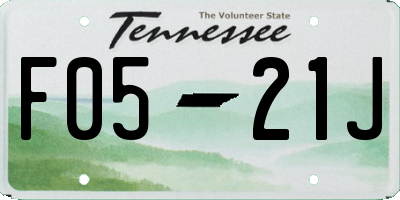 TN license plate F0521J
