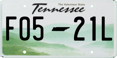 TN license plate F0521L