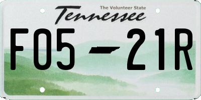 TN license plate F0521R