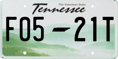 TN license plate F0521T