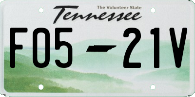 TN license plate F0521V