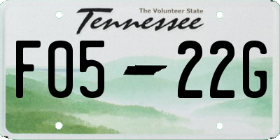 TN license plate F0522G
