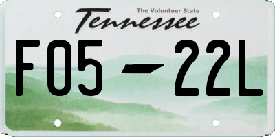 TN license plate F0522L