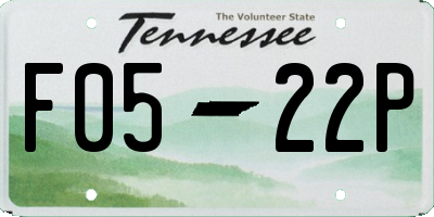 TN license plate F0522P