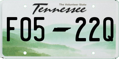 TN license plate F0522Q