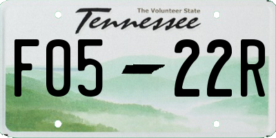TN license plate F0522R