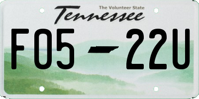 TN license plate F0522U