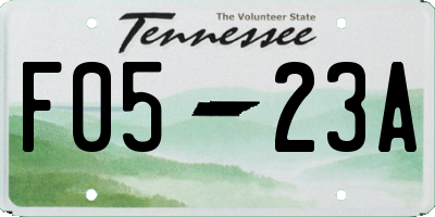 TN license plate F0523A