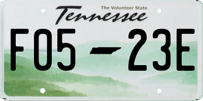 TN license plate F0523E