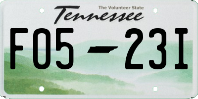 TN license plate F0523I