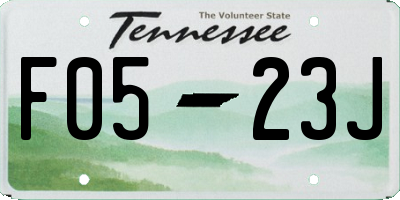 TN license plate F0523J