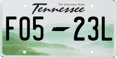 TN license plate F0523L