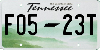 TN license plate F0523T