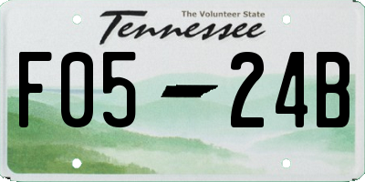TN license plate F0524B