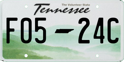 TN license plate F0524C