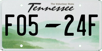 TN license plate F0524F