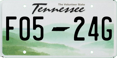 TN license plate F0524G