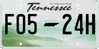 TN license plate F0524H