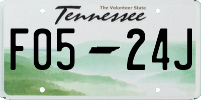 TN license plate F0524J